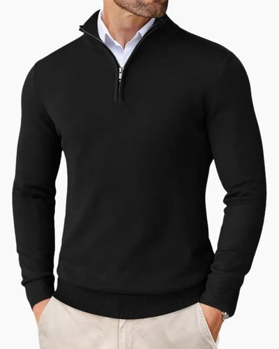 Essential Half zip Trui - Zwart