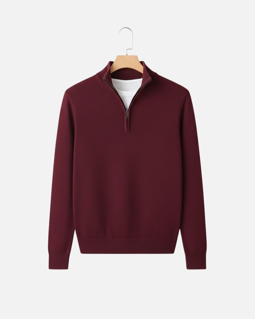 Essential Half zip Trui - Bordeaux