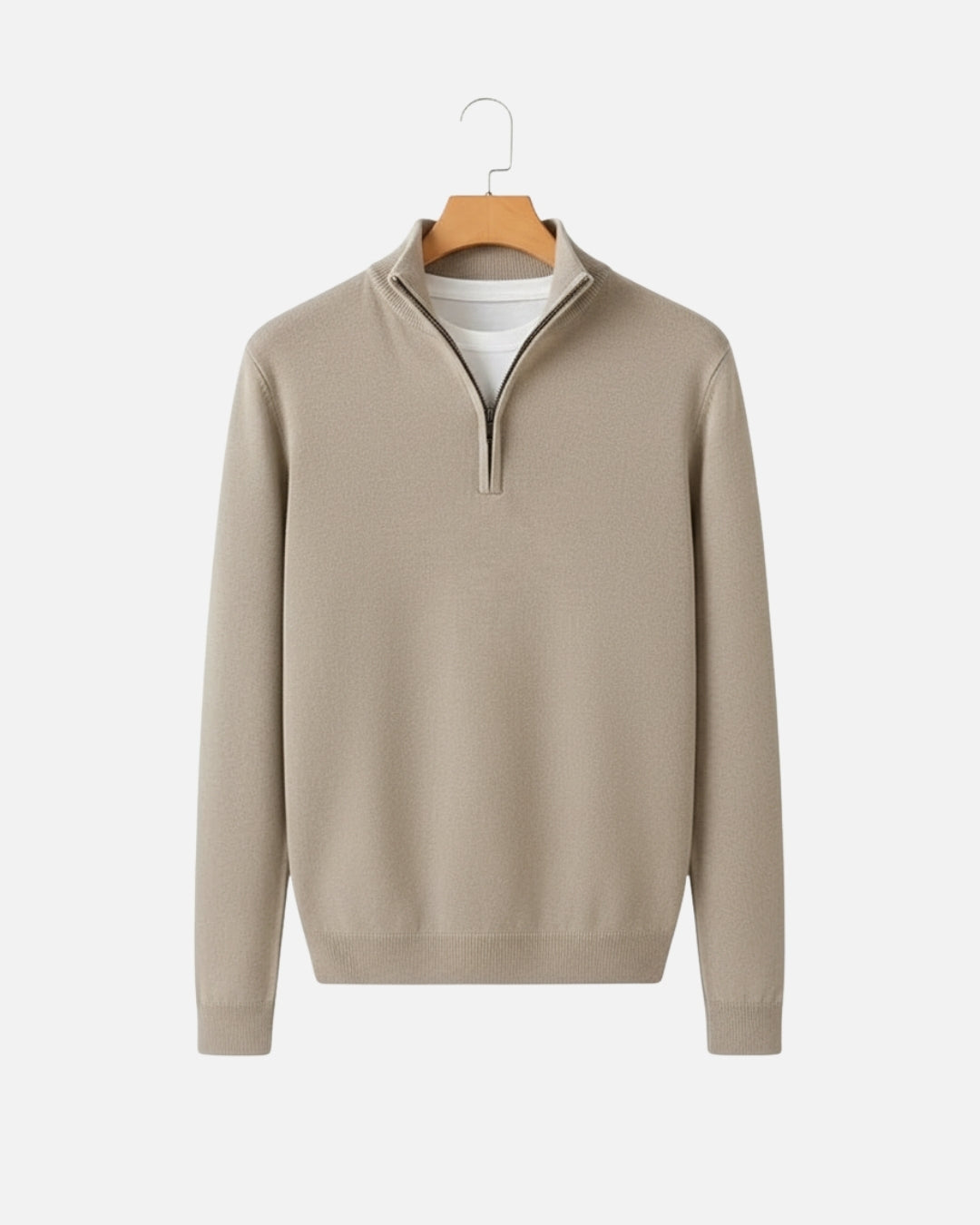 Essential Half zip Trui - Camel