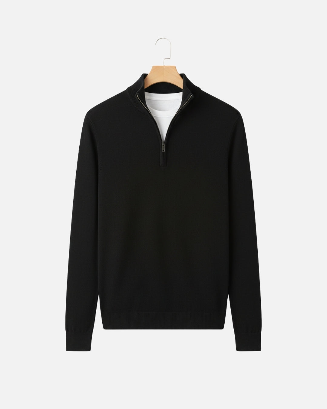 Essential Half zip Trui - Zwart