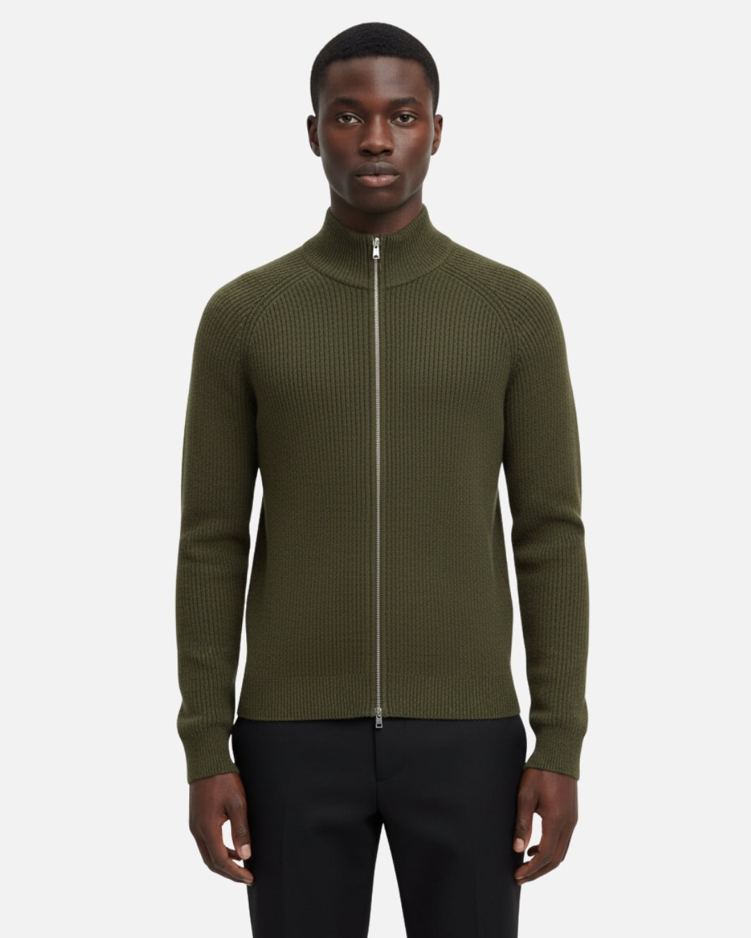 Aragón Sweater met Rits - Olijf