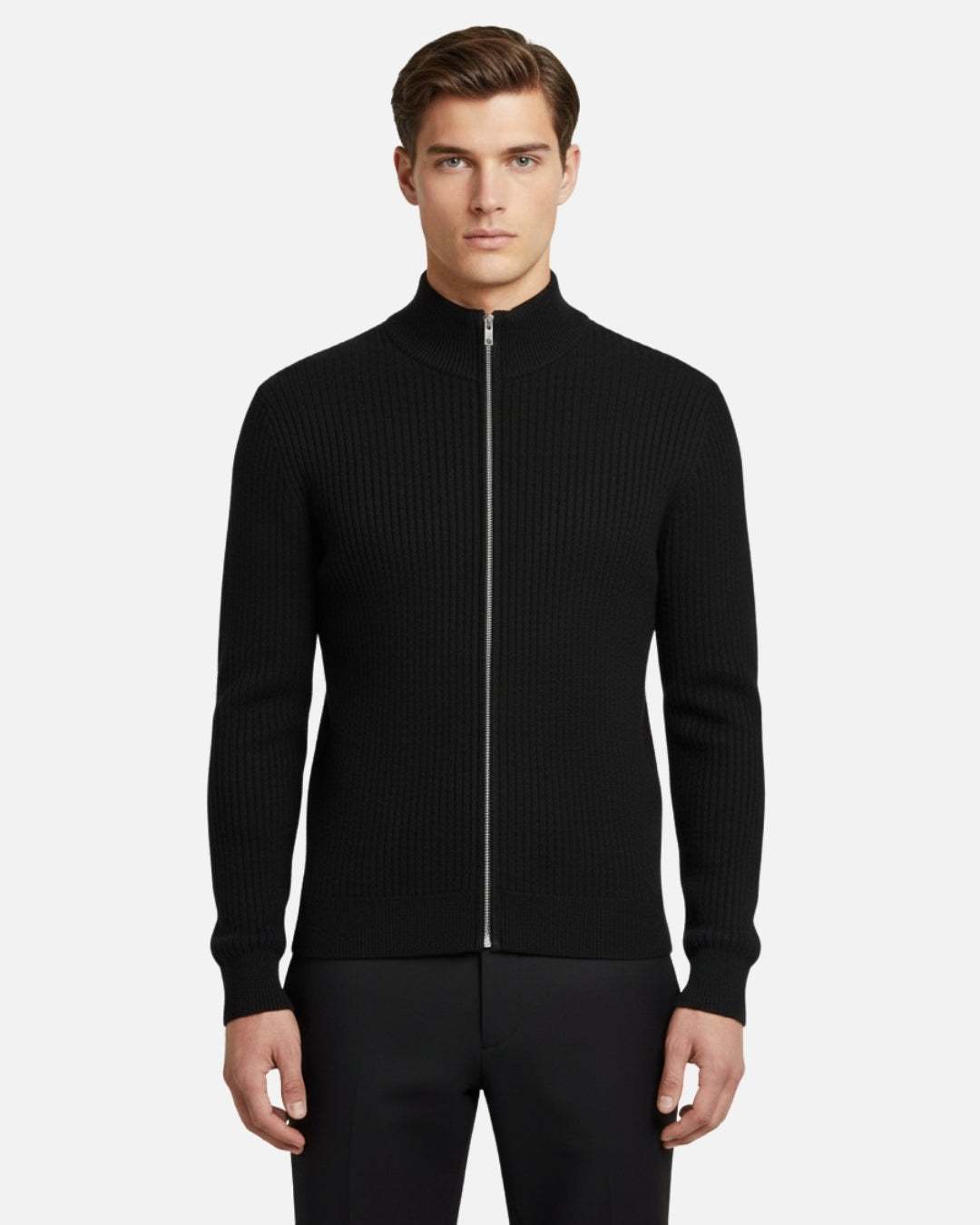 Aragón Sweater met Rits - Zwart