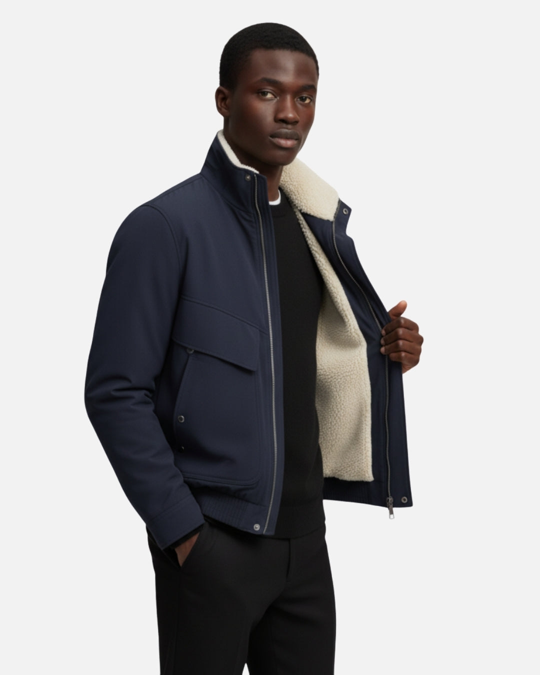 Bomberjack met Lamsvoering - Navy