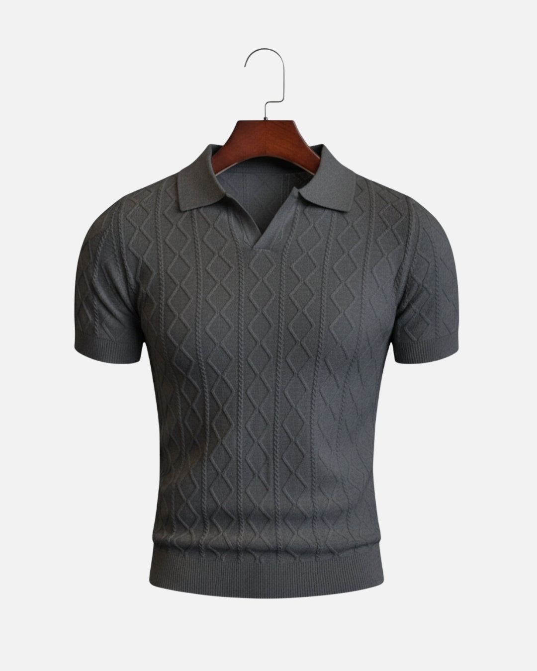 Costa Tapered Knit Polo - Grafiet