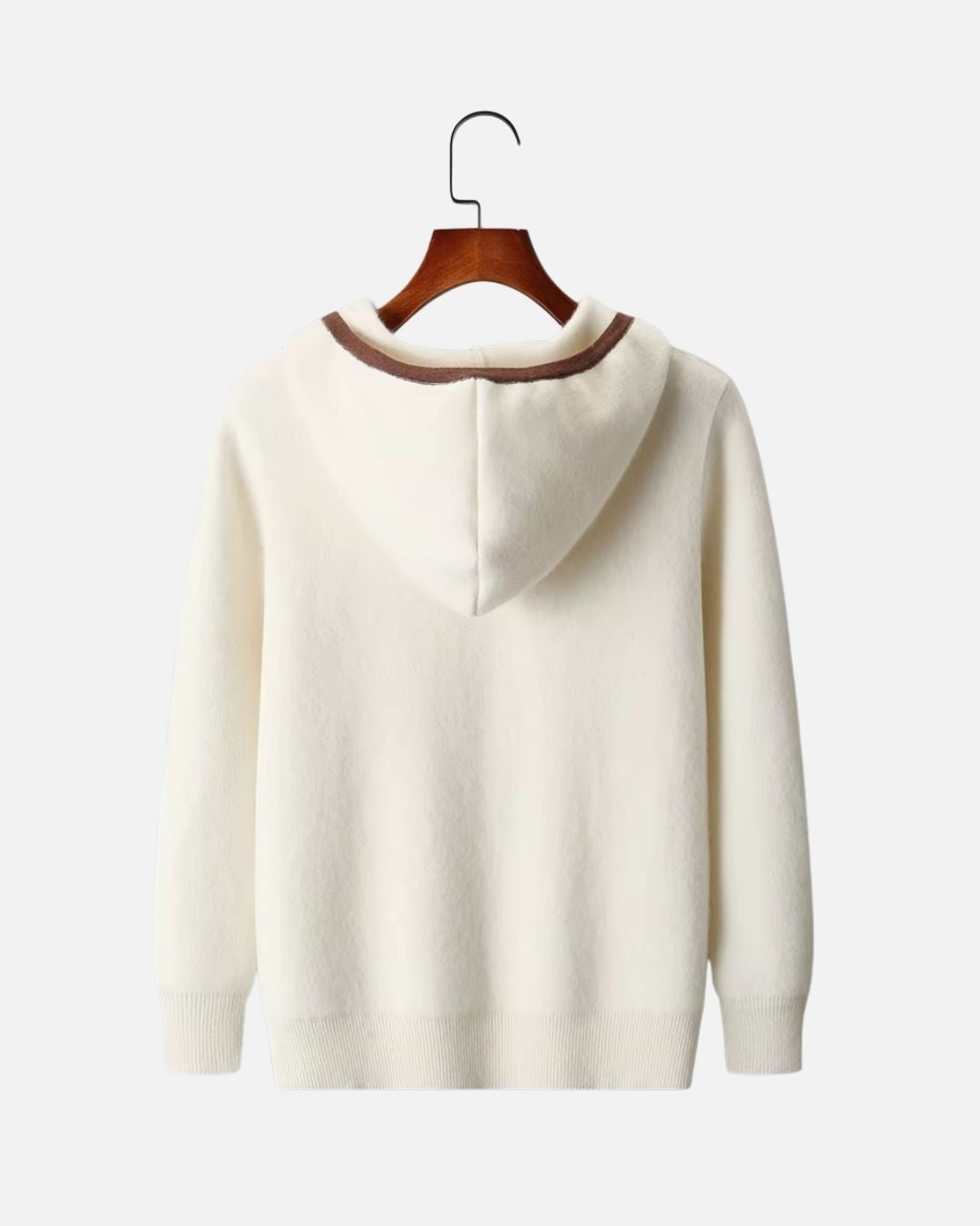 Kasjmierblend Full-Zip Hoodie Two-Tone - Ivoor