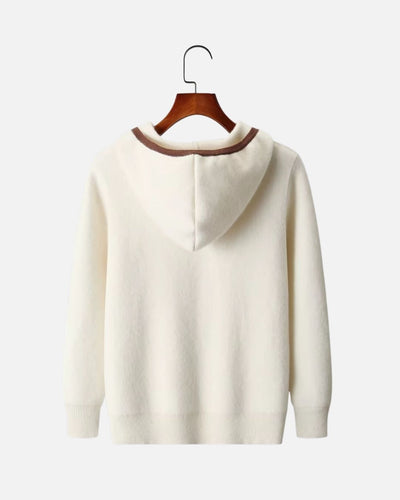 Kasjmierblend Full-Zip Hoodie Two-Tone - Ivoor