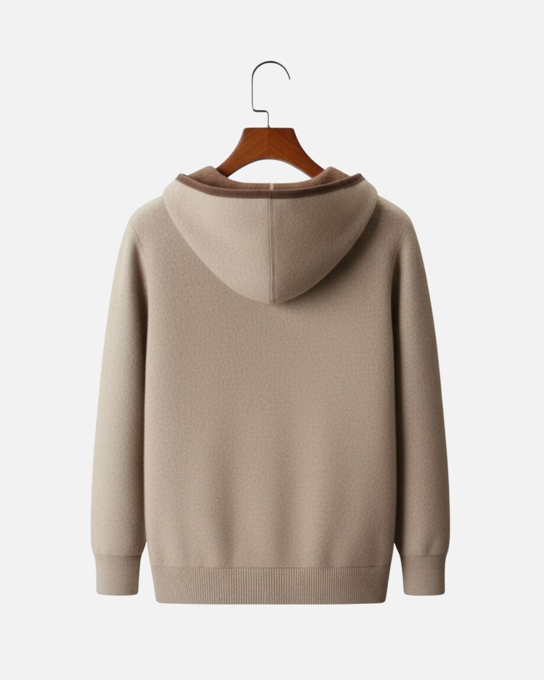 Kasjmierblend Full-Zip Hoodie Two-Tone - Mocha