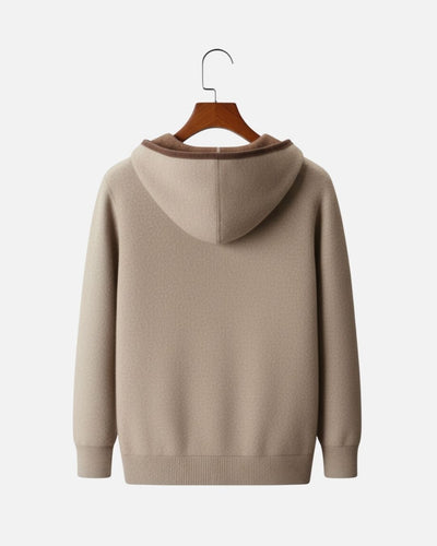 Kasjmierblend Full-Zip Hoodie Two-Tone - Mocha