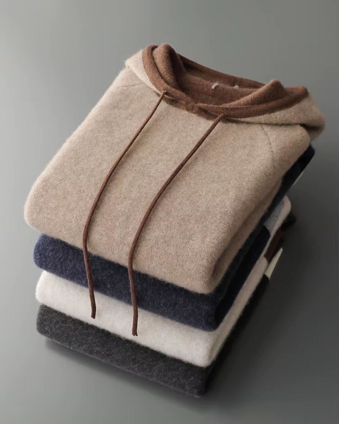 Kasjmierblend Hoodie Two-Tone - Mocha