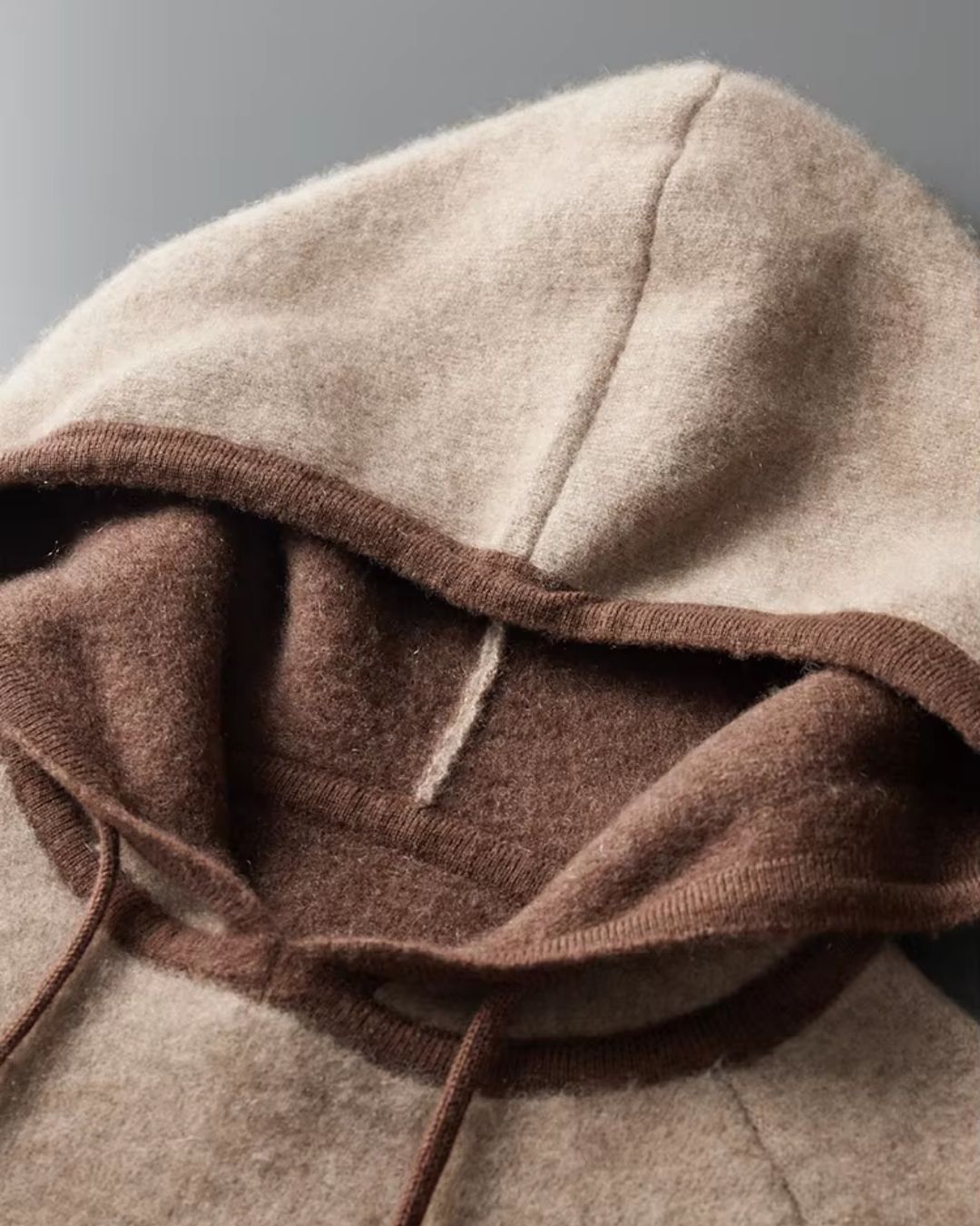 Kasjmierblend Hoodie Two-Tone - Mocha