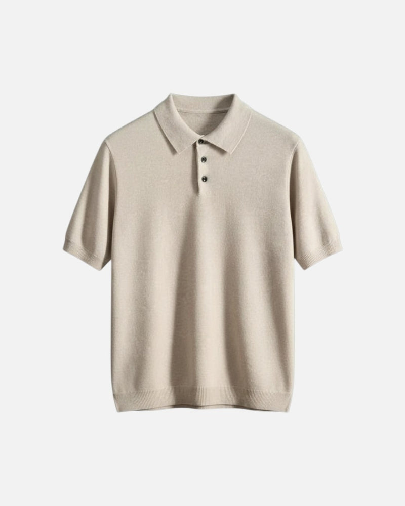 Cashmere Blend Polo Shirt - Beige