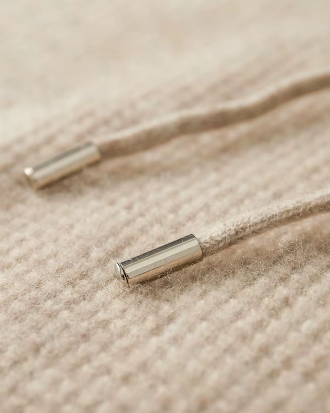 Kasjmierblend Waffle Knit Hoodie - Camel