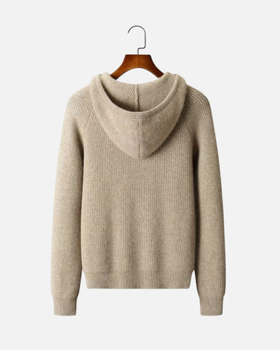 Kasjmierblend Waffle Knit Hoodie - Camel