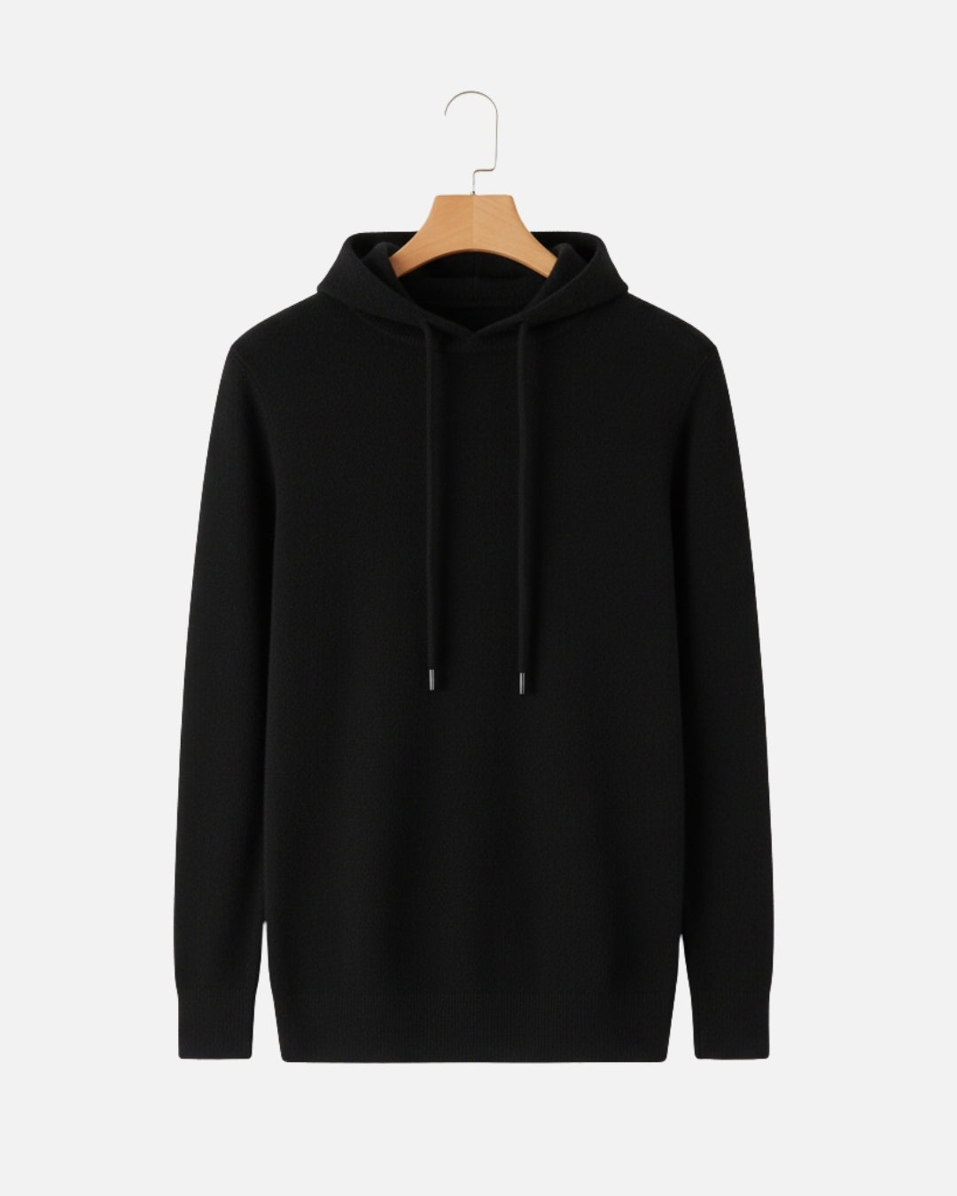Merinowollen Basics Hoodie - Zwart