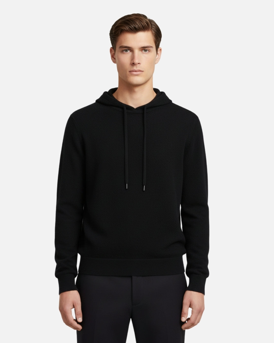 Merinowollen Basics Hoodie - Zwart