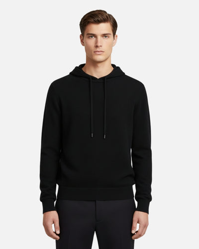 Merinowollen Basics Hoodie - Zwart