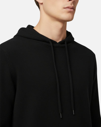 Merinowollen Basics Hoodie - Zwart