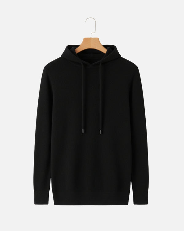 Merinowollen Basics Hoodie - Zwart