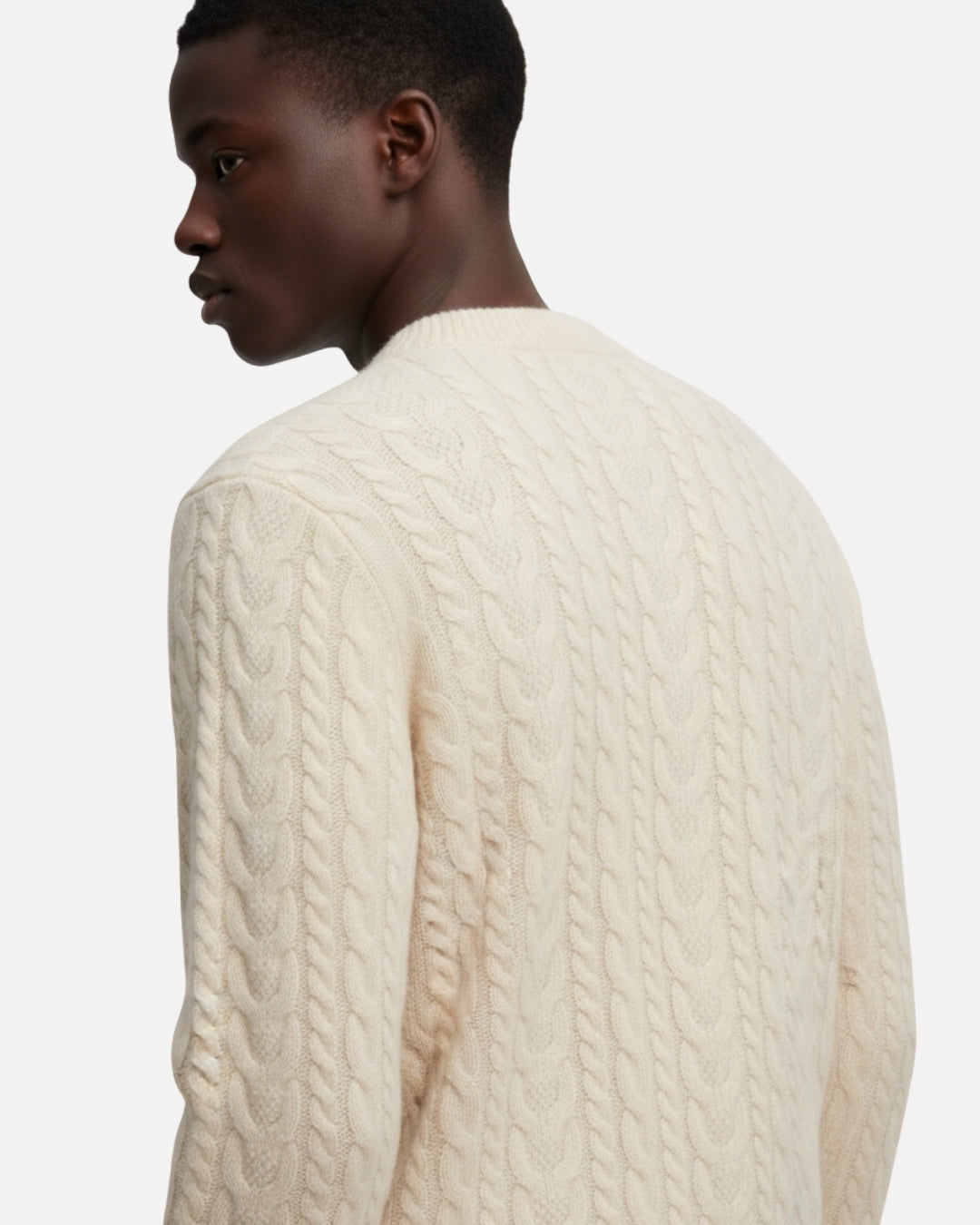 Merinowollen Cable Knit Trui - Beige