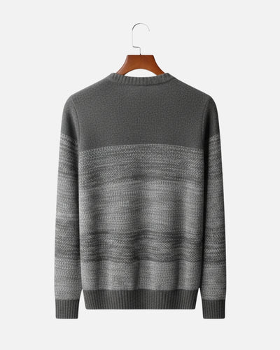 Merinowollen Crewneck Gradient Sweater - Grijs