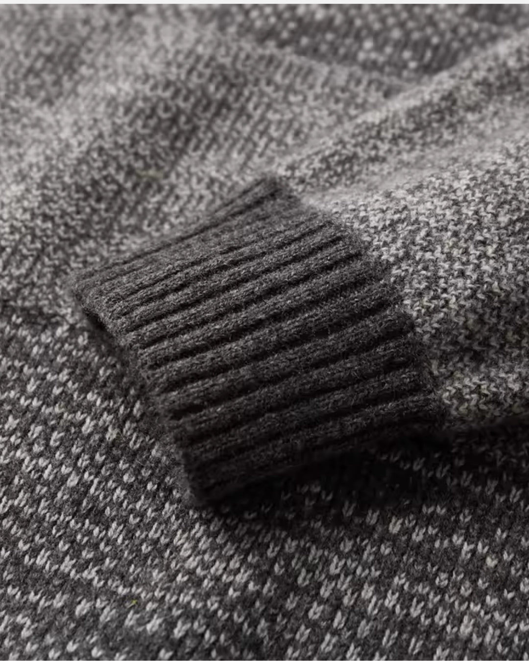 Merinowollen Crewneck Gradient Sweater - Grijs