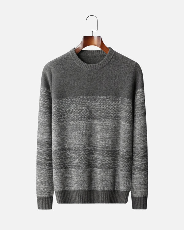 Merinowollen Crewneck Gradient Sweater - Grijs