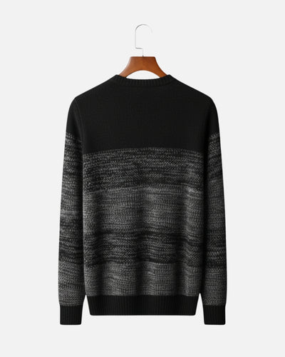 Merinowollen Crewneck Gradient Sweater - Zwart