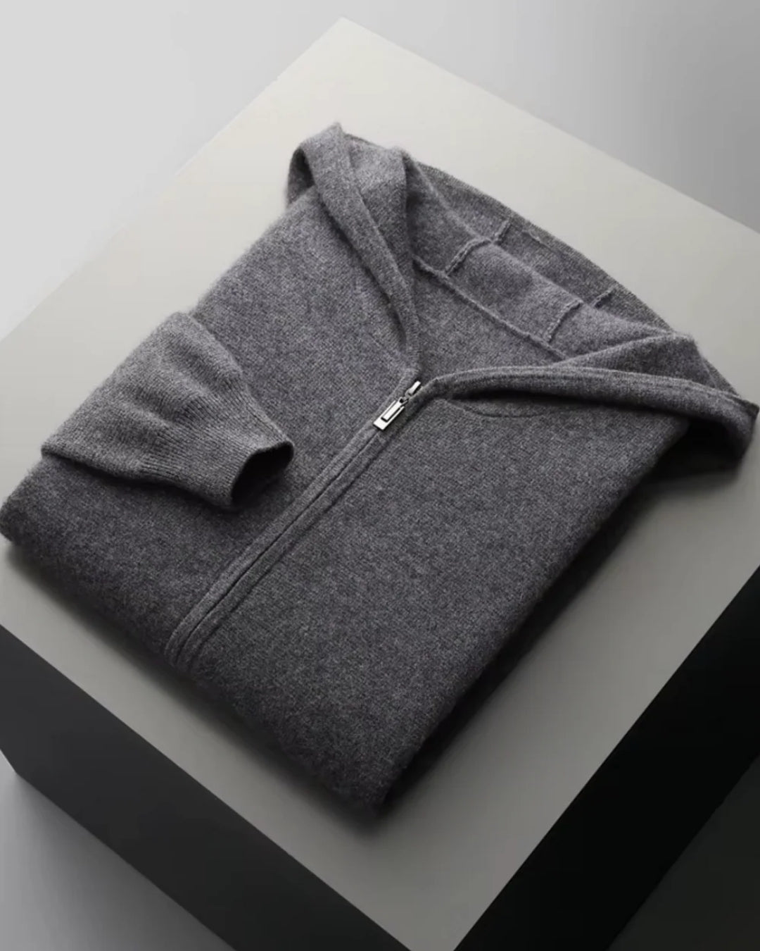 Merinowollen Full-Zip Hoodie Comfort Set - Grafiet