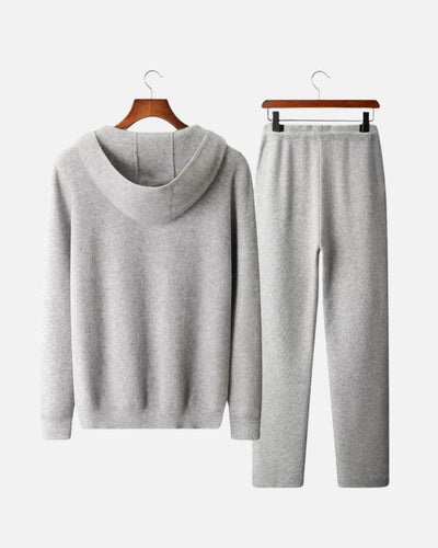 Merinowollen Full-Zip Hoodie Comfort Set - Grijs