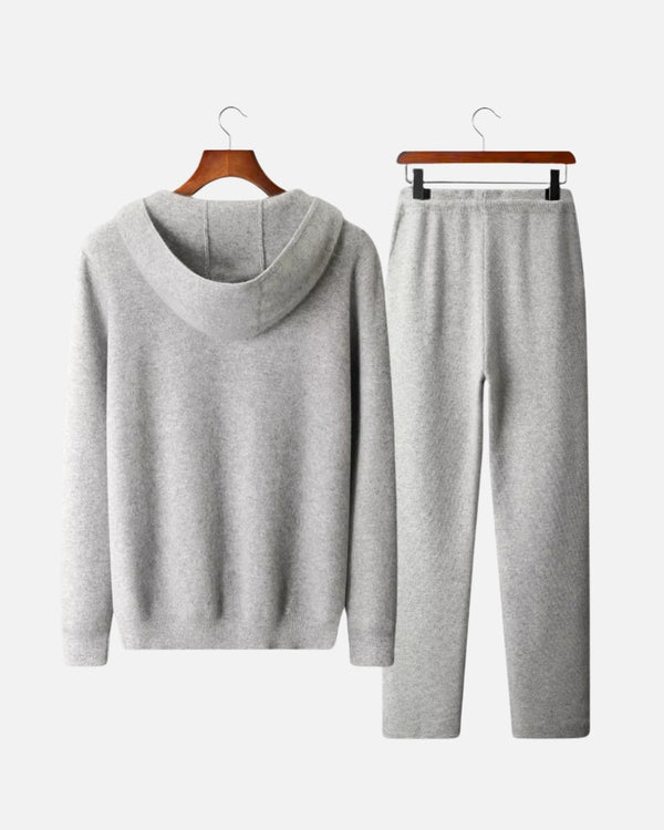 Merinowollen Full-Zip Hoodie Comfort Set - Grijs