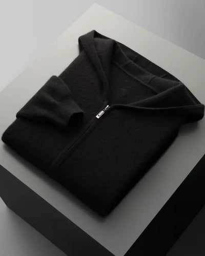 Merinowollen Full-Zip Hoodie Comfort Set - Zwart