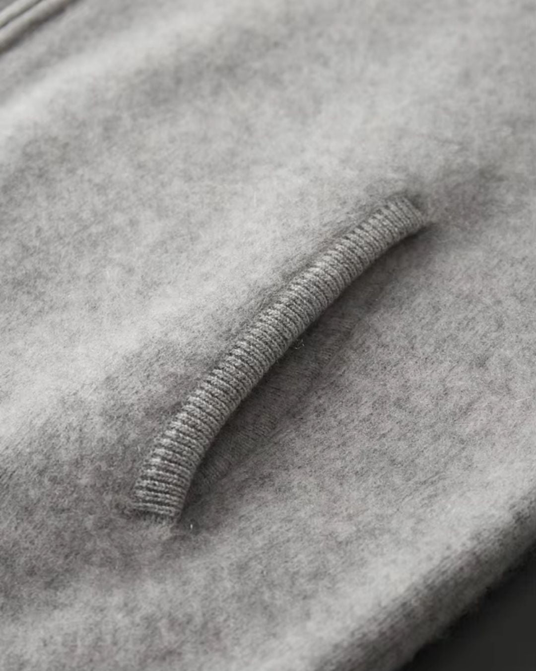 Merinowollen Full-Zip Stripe Sweater - Grijs