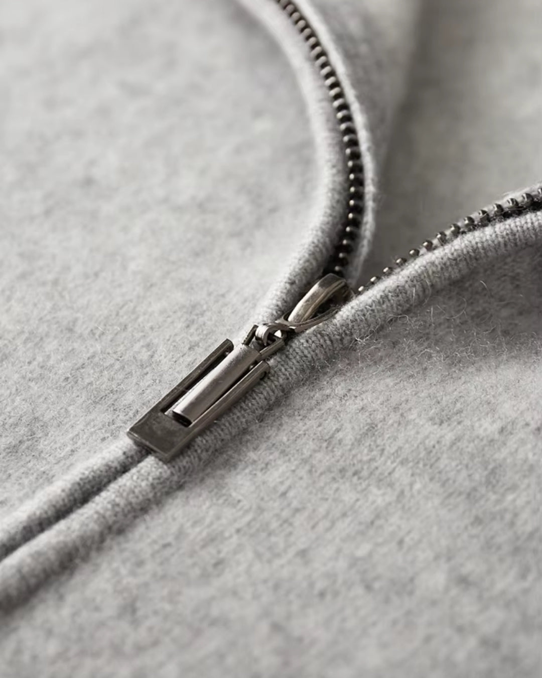 Merinowollen Full-Zip Stripe Sweater - Grijs