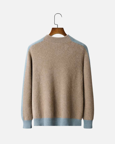 Merinowollen Full-Zip Sweater Two-Tone - Camel