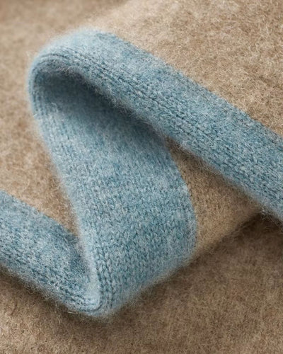 Merinowollen Full-Zip Sweater Two-Tone - Camel