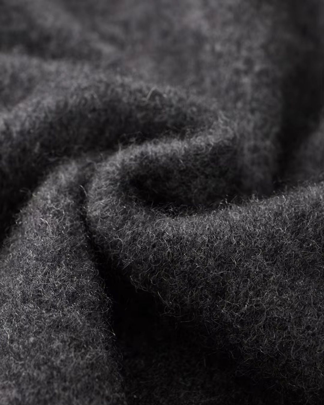 Merinowollen Full-Zip Sweater Two-Tone - Grafiet