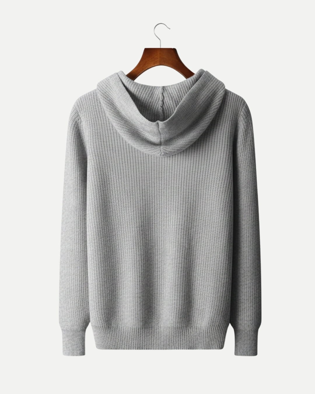 Merinowollen Half Zip Hoodie - Grijs