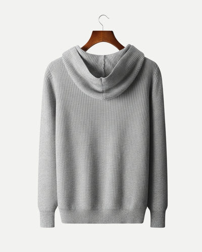 Merinowollen Half Zip Hoodie - Grijs