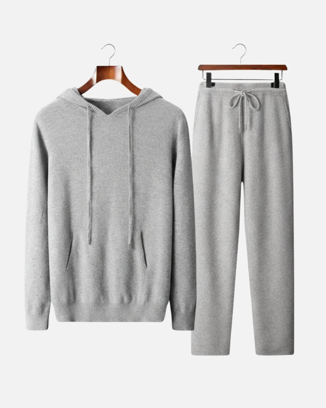 Merinowollen Hoodie Comfort Set - Grijs