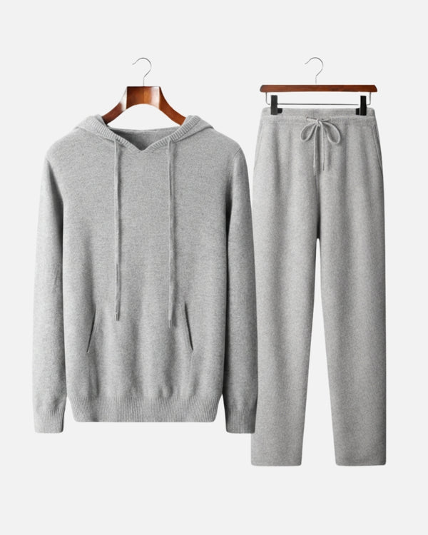 Merinowollen Hoodie Comfort Set - Grijs