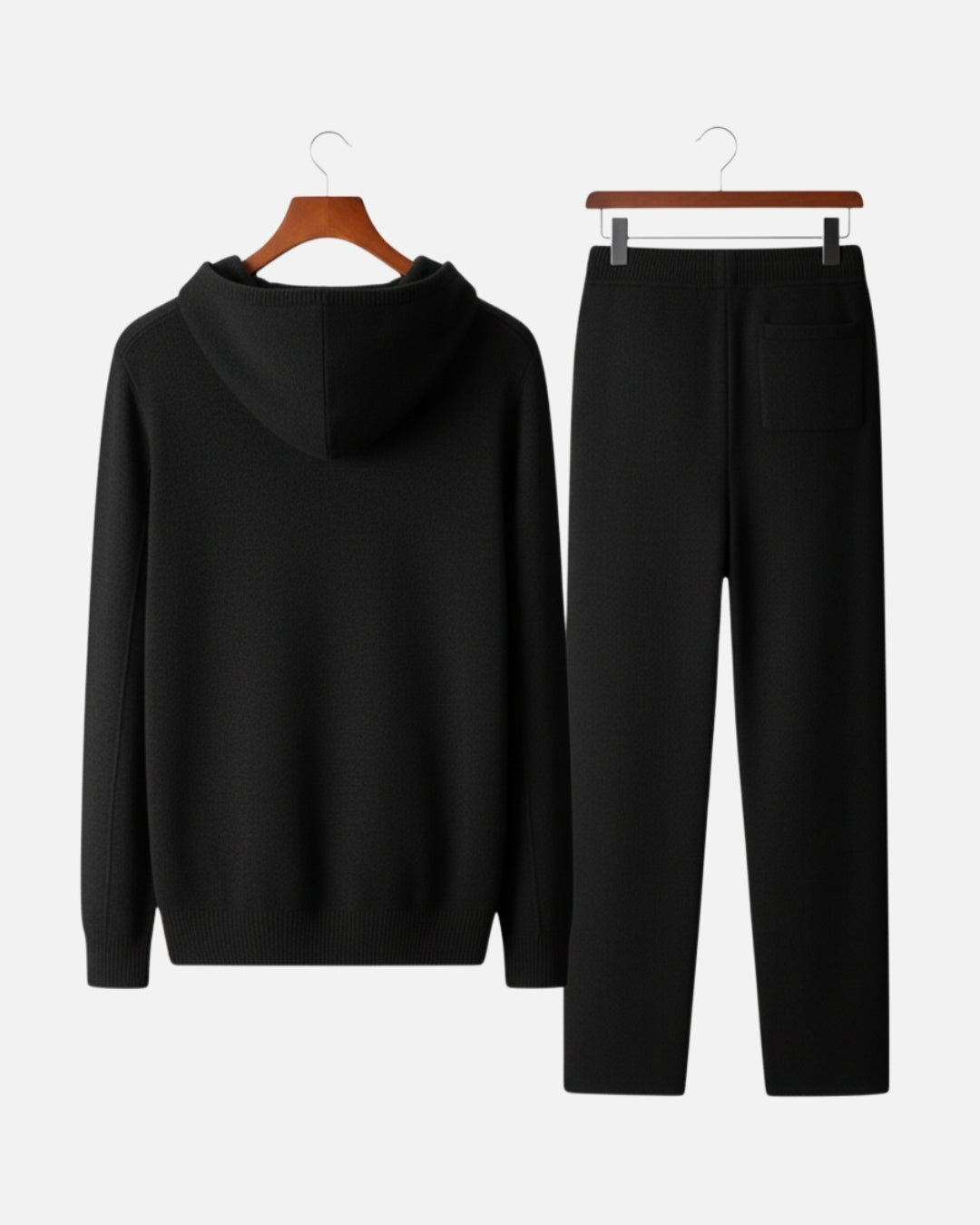 Merinowollen Hoodie Comfort Set - Zwart