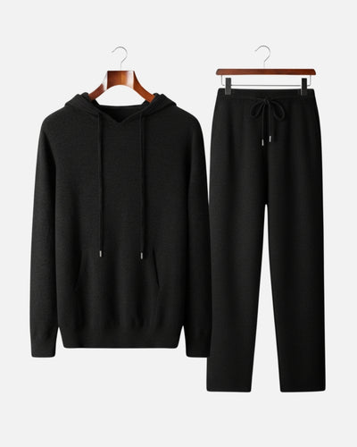 Merinowollen Hoodie Comfort Set - Zwart