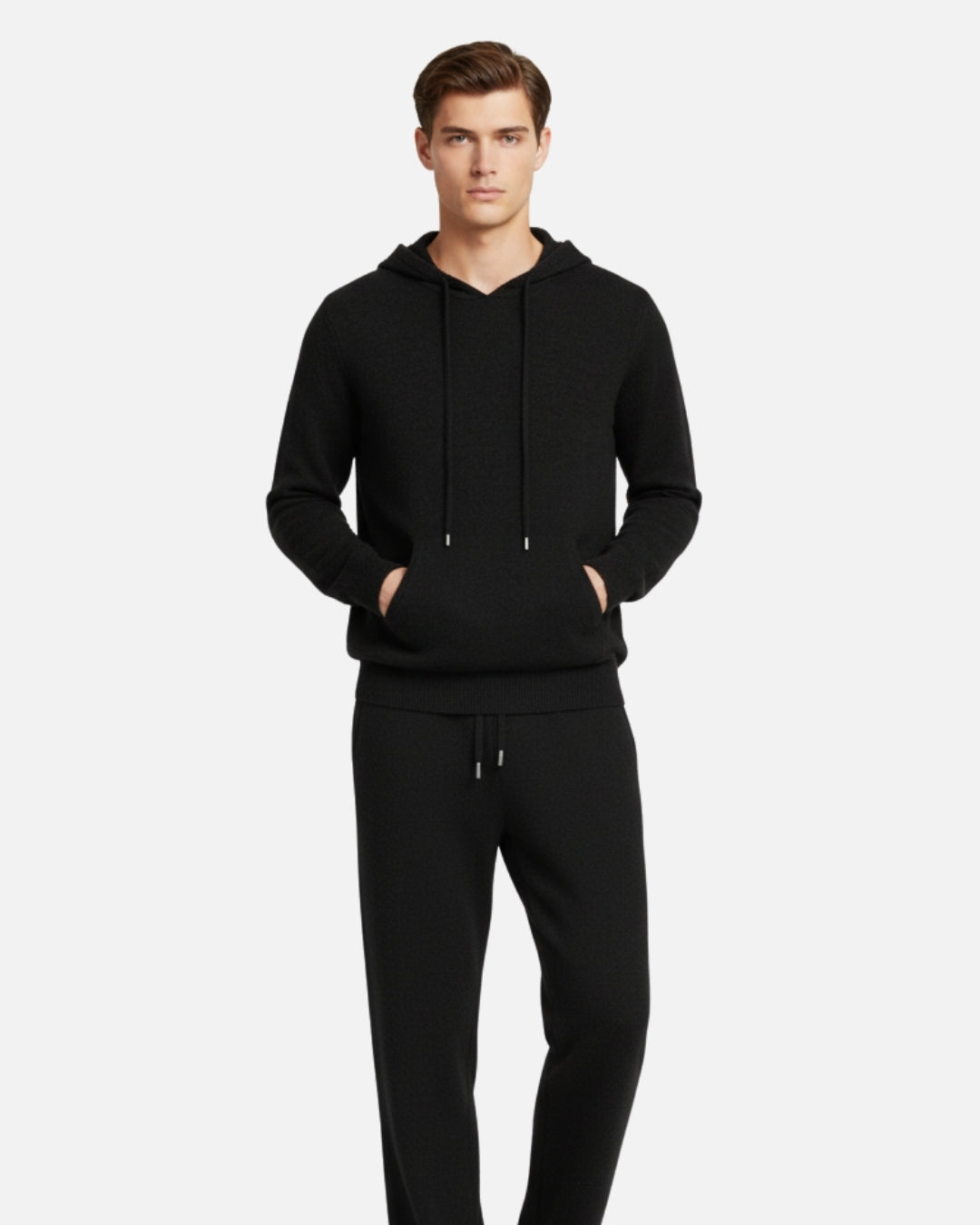 Merinowollen Hoodie Comfort Set - Zwart