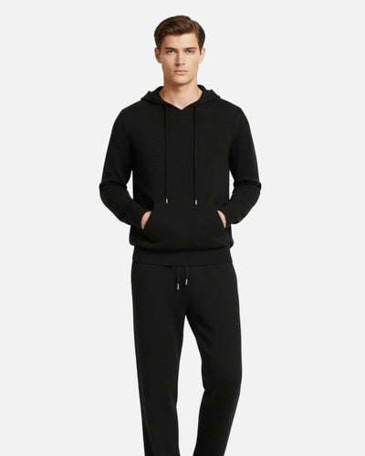 Merinowollen Hoodie Comfort Set - Zwart