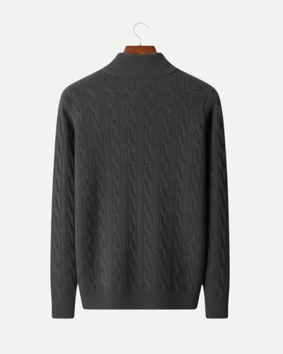 TQC - Merinowollen Kabelgebreide Half-zip Trui