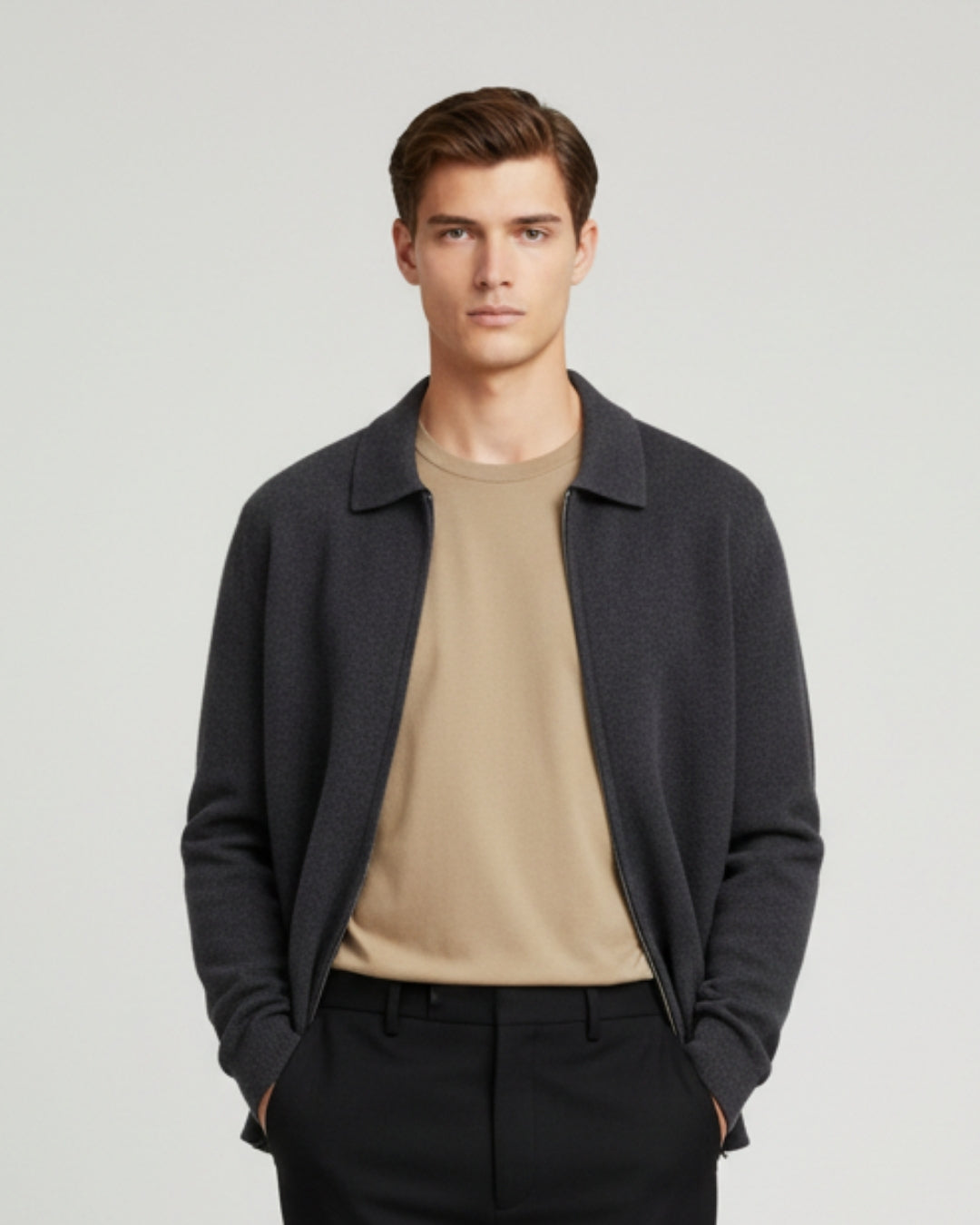 TQC - Merinowollen Polo Vest met Rits