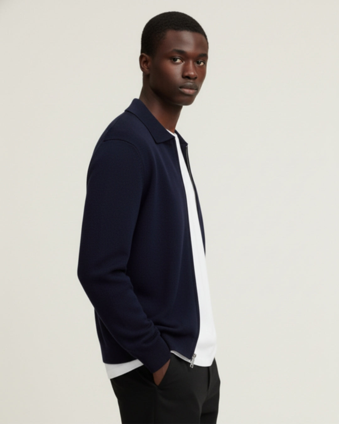 TQC - Merinowollen Polo Vest met Rits