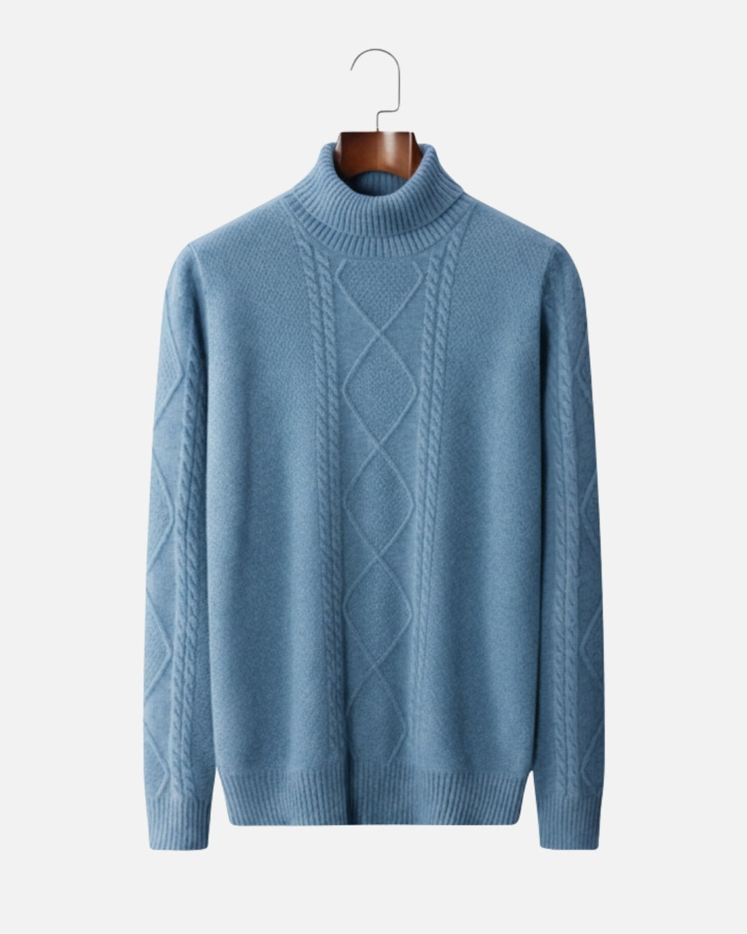 Merinowollen Sweater met Turtleneck - Zeeblauw