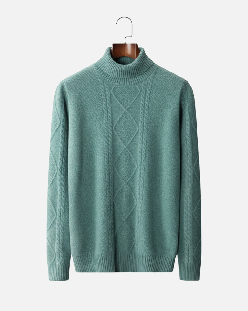 Merinowollen Sweater met Turtleneck - Zeegroen