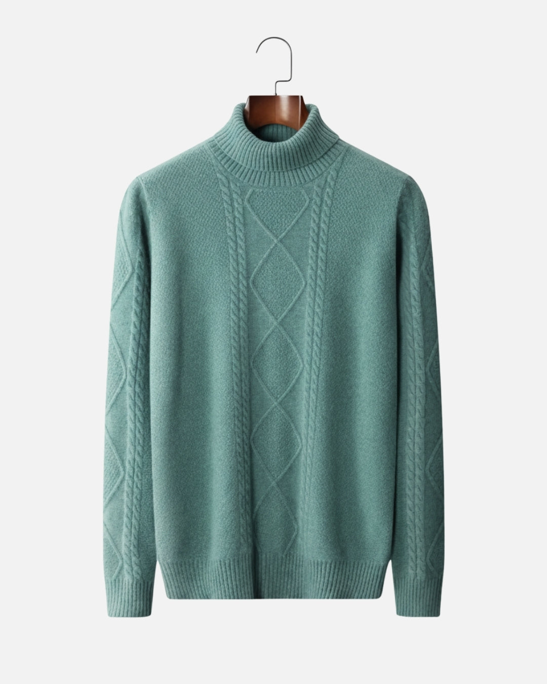 Merinowollen Sweater met Turtleneck - Zeegroen